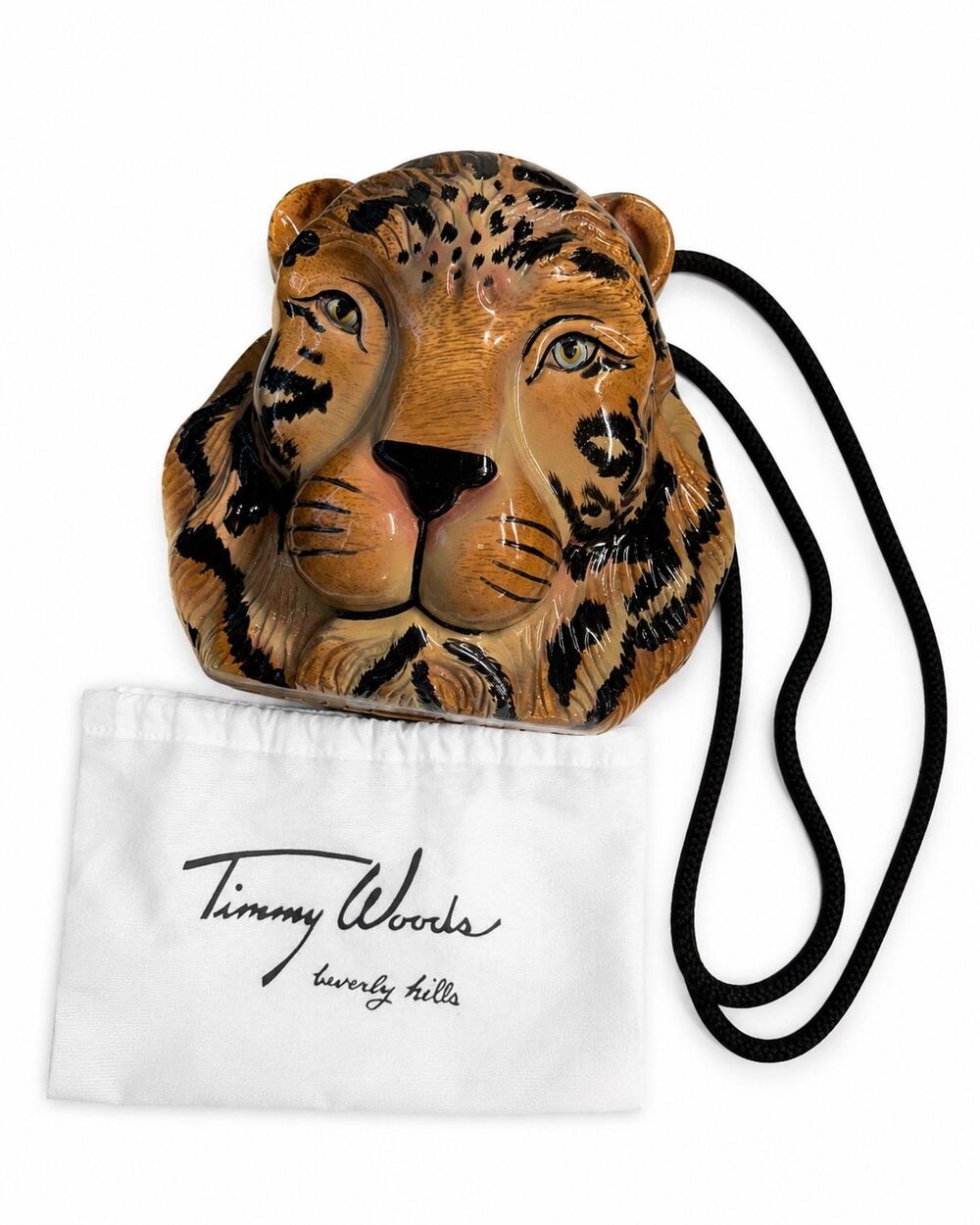 Timmy Woods Beverly Hills Tiger Face Collector Handbag Sculptural Purse